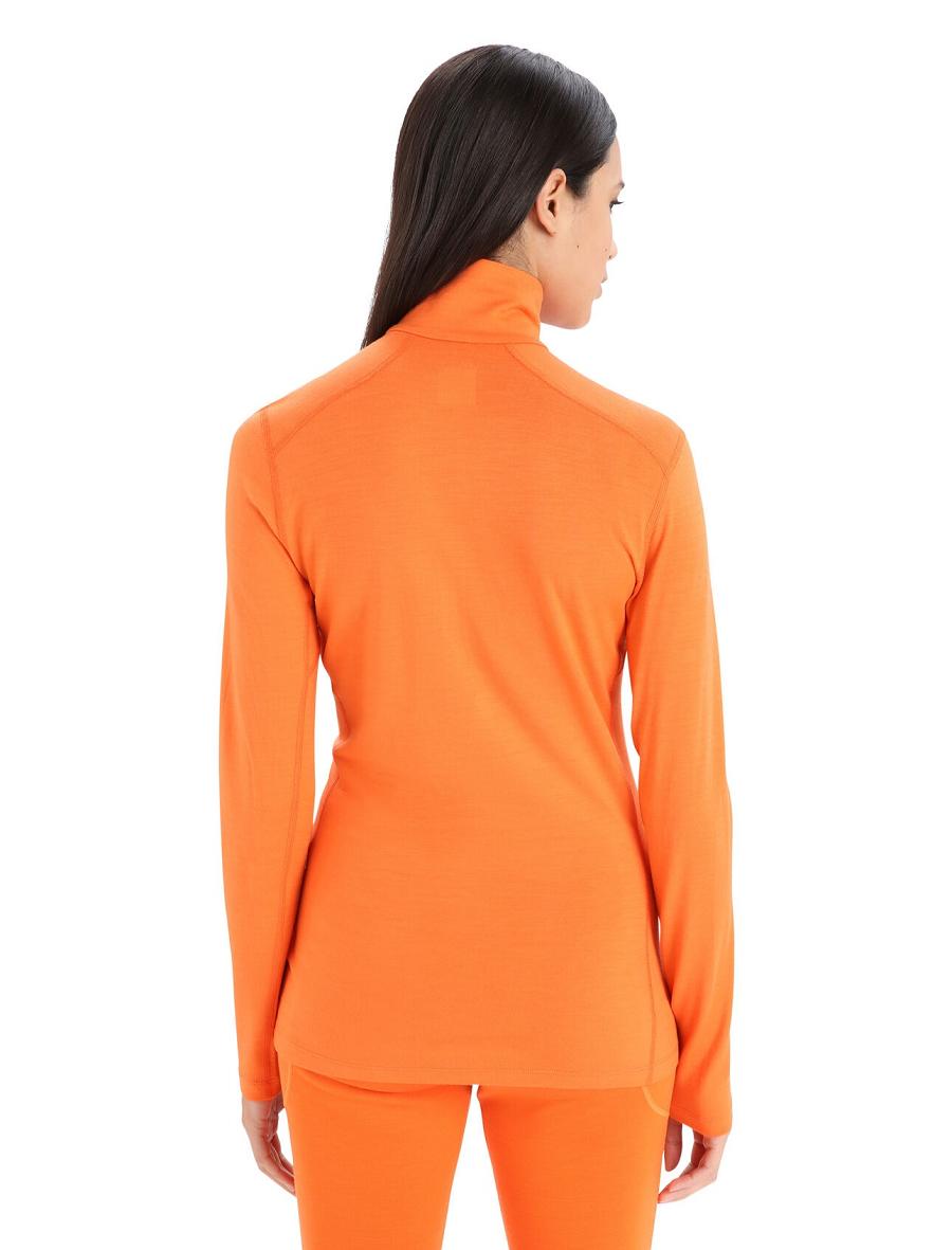 Women's Icebreaker Merino 200 Oasis Long Sleeve Half Zip Thermal Top Base Layers Flash | CA 1046PJJQ